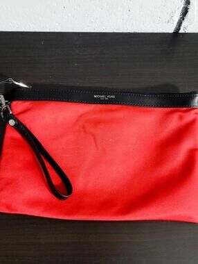 Michael Kors Red Wristlet/ Cosmetic Bag